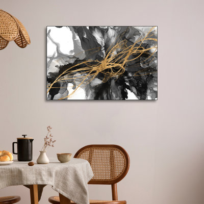 Steelpix Metal Canvas -  Golden Vortex I By Jennifer Goldberger Wall Art Print