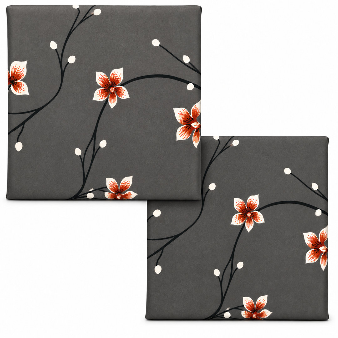 Aspire Homeware Grey and Rust Floral Duvet Cover Set (Pack of 2)