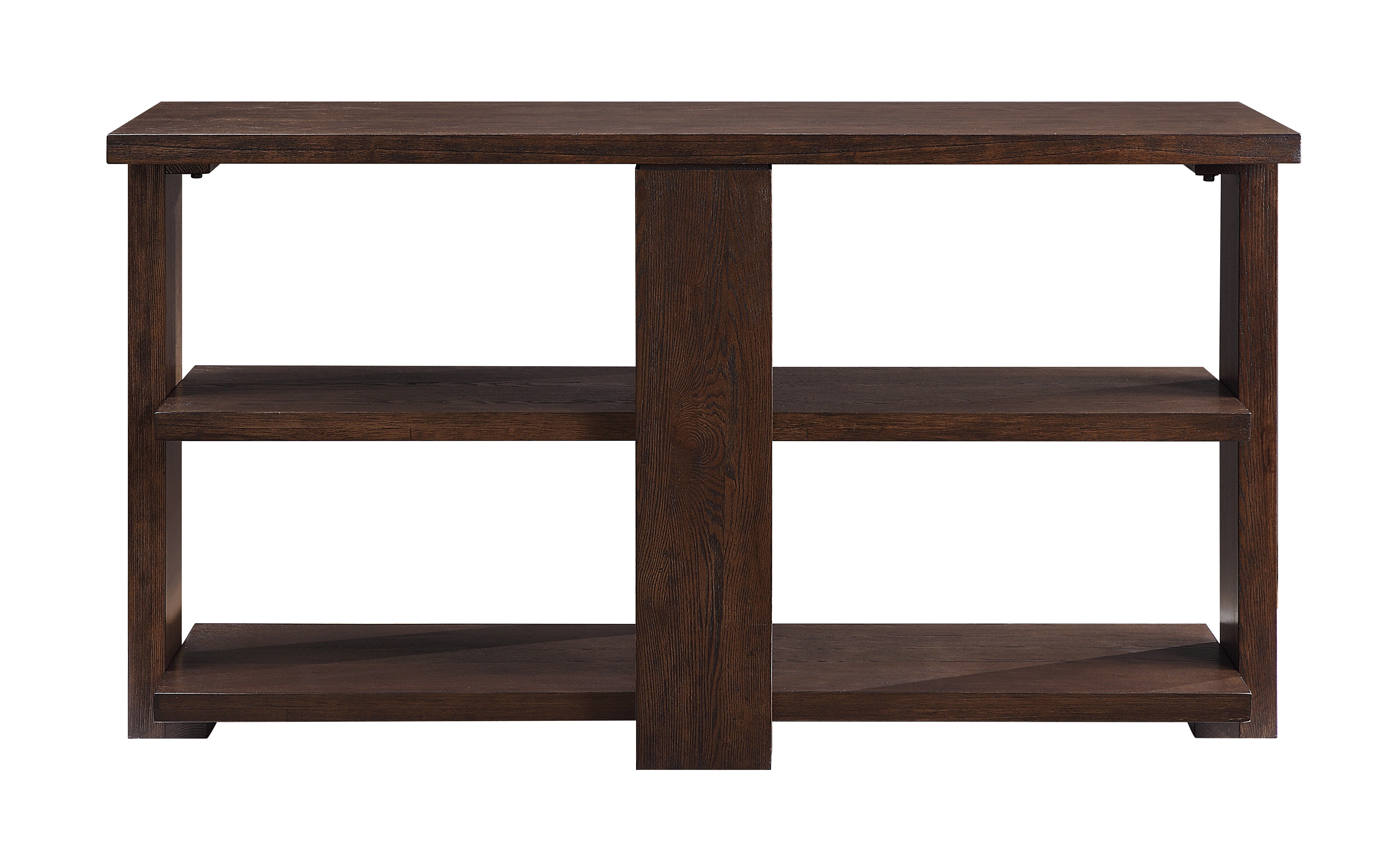 Latitude Run® 2-Shelf Wooden Living Room Console Table in Walnut | Wayfair