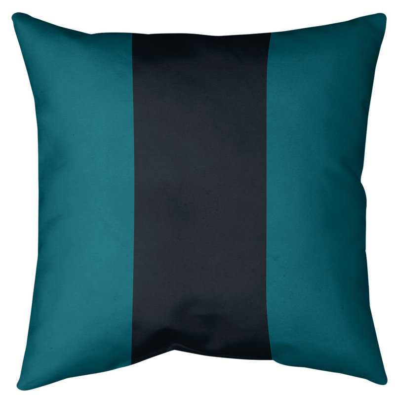 Coussin décoratif d'intérieur/d'extérieur, 20 po x 20 po, Sarcelle / Noir