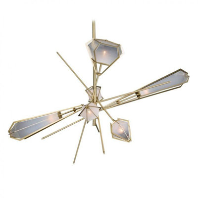 Light Brass Dimmable Harlow Large Pendant Chandelier