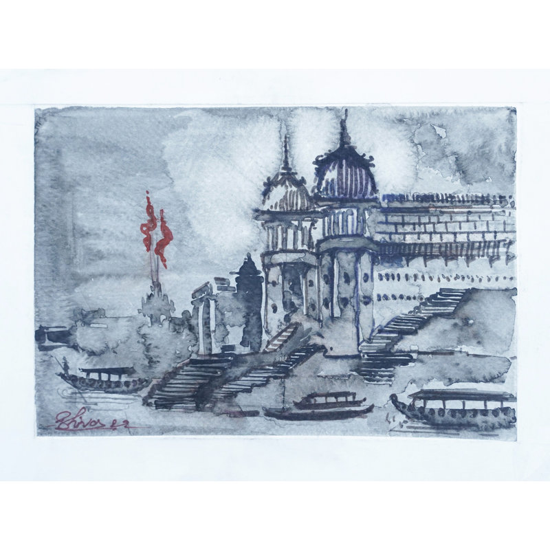 Kashi Ghat | Aquarelle de Shiva Pandey