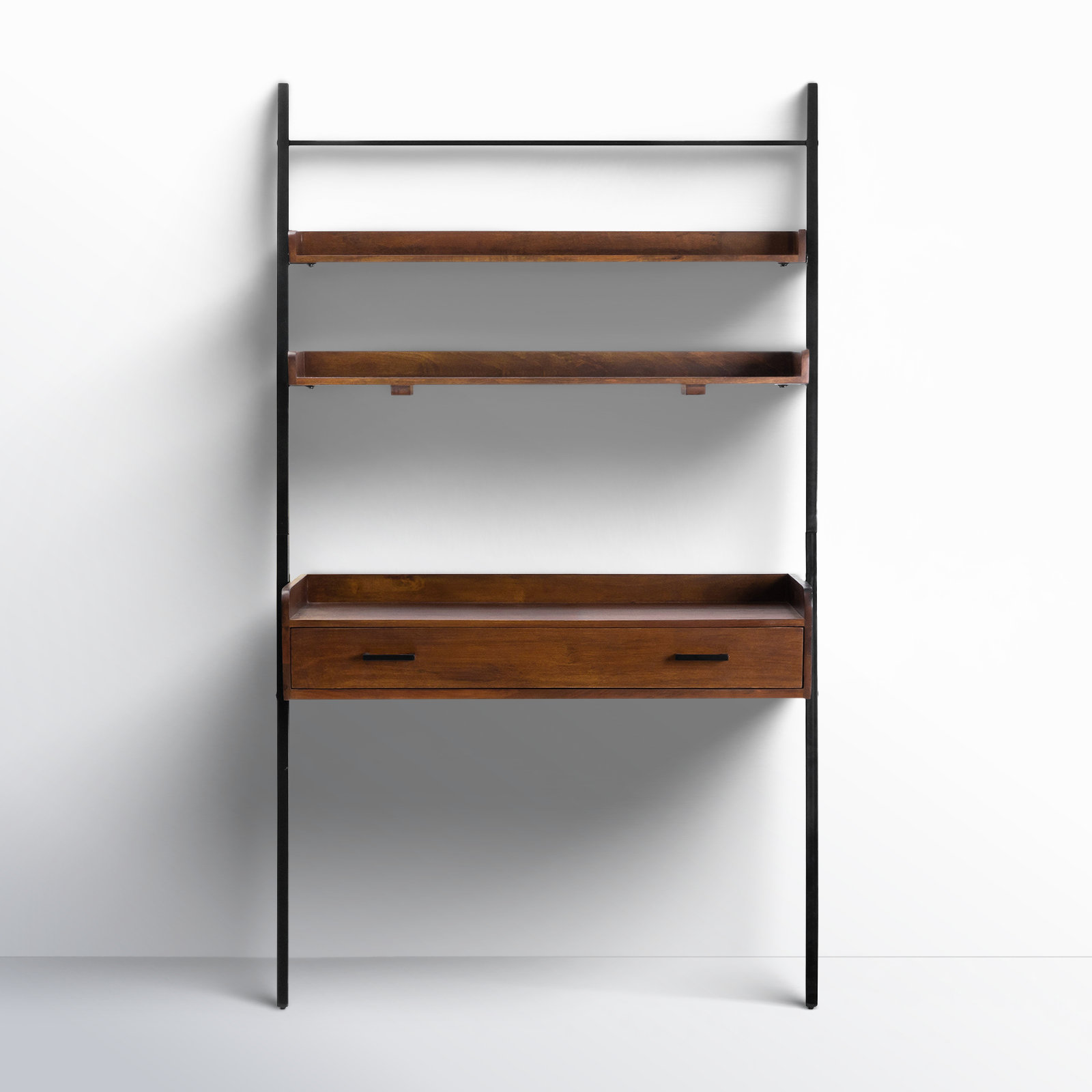 Innes Leaning/Ladder Desk, Walnut/Black