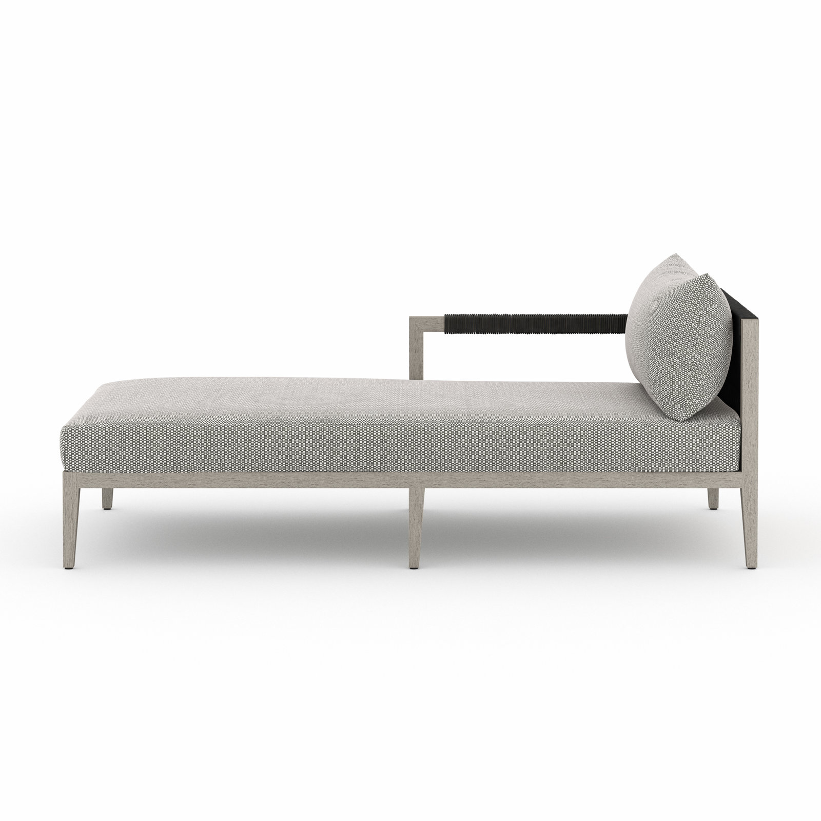 Kristine 33'' Outdoor Teak Chaise Lounge, Washed Brown/Gray, Ash
