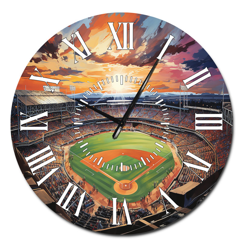Horloge murale abstraite Baseball Stadium V - Architecture, Surdimensionné