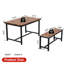 Ensemble de salle à manger 3 pièces peu encombrant pour 4 personnes, table avec 2 bancs, style Mid-Century moderne, structure en métal, espace compact-301118993-301118994