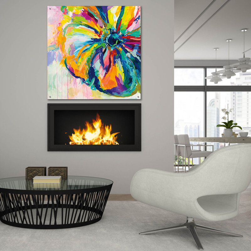 Art mural en verre «Engager» par Jeanette Vertentes, H 36 po x l 36 po x P 0,2 po