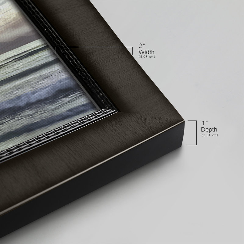 Toile encadrée de qualité supérieure Island Calm - prête à être accrochée, Noir, H 25 po x l 45 po x P 1 po
