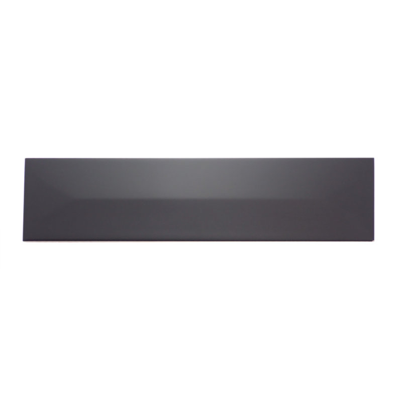 Estasi Silver 3 in. x 12 in. Matte Ceramic (6.06 sq. ft./Case), Glossy Black Flat