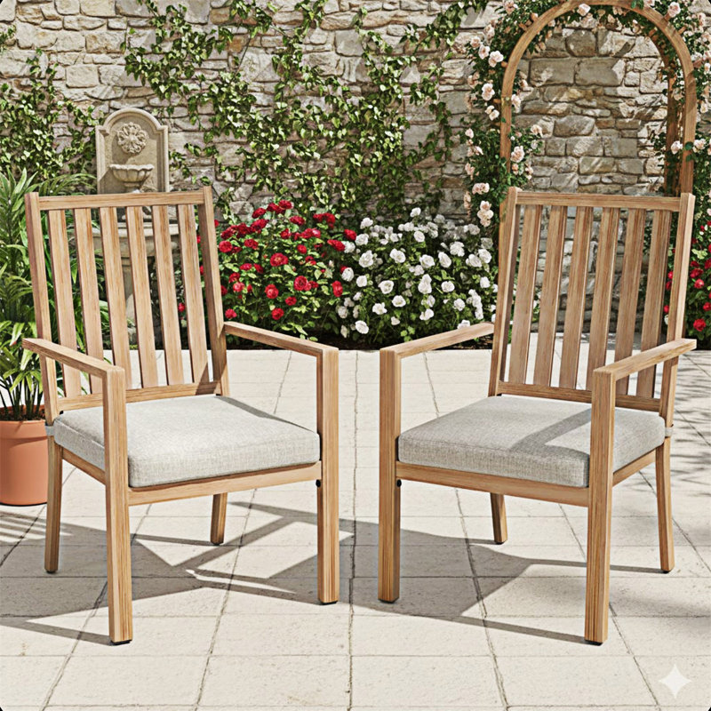 Ensemble de 2 chaises de patio avec coussins