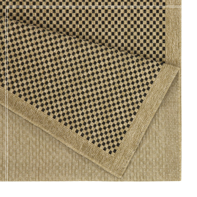 Jute/Black Indoor/Outdoor Area Rug, Rectangle 7'10" x 10'3"