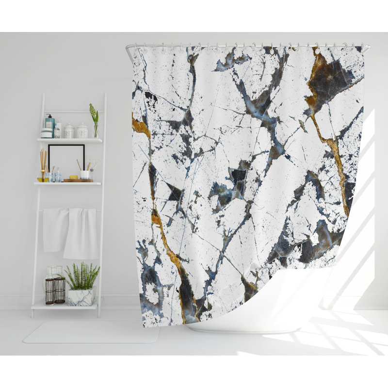 Glynda Polyester Shower Curtain, 168cm H x 168cm W