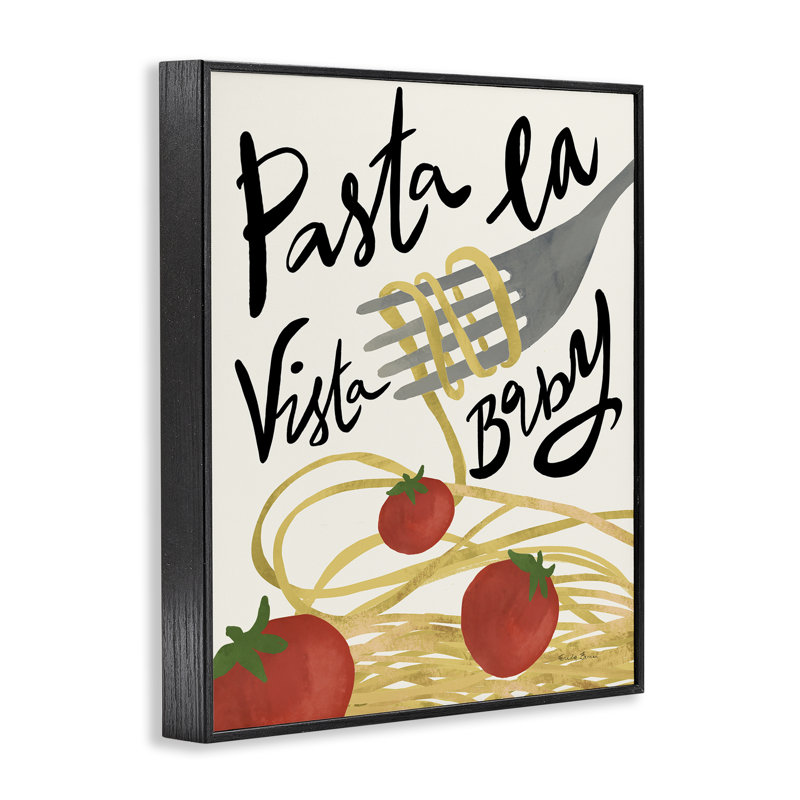 Pasta La Vista, estampe numérique encadrée par Farida Zaman, Giclée encadrée noir minuit, H 30 po x l 24 po