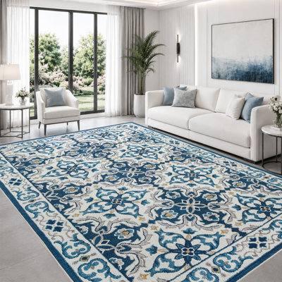 Abstract Machine Printed Area Rug