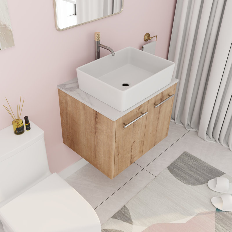 Meuble-lavabo simple 23,66 po avec plateau en céramique Benoist