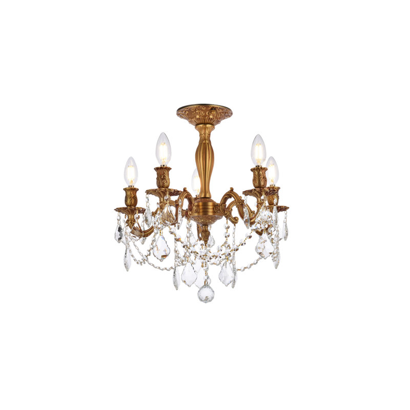 Khaleesi Flush Mount, Crystal (Clear) / Royal Cut, Dark Bronze, 4
