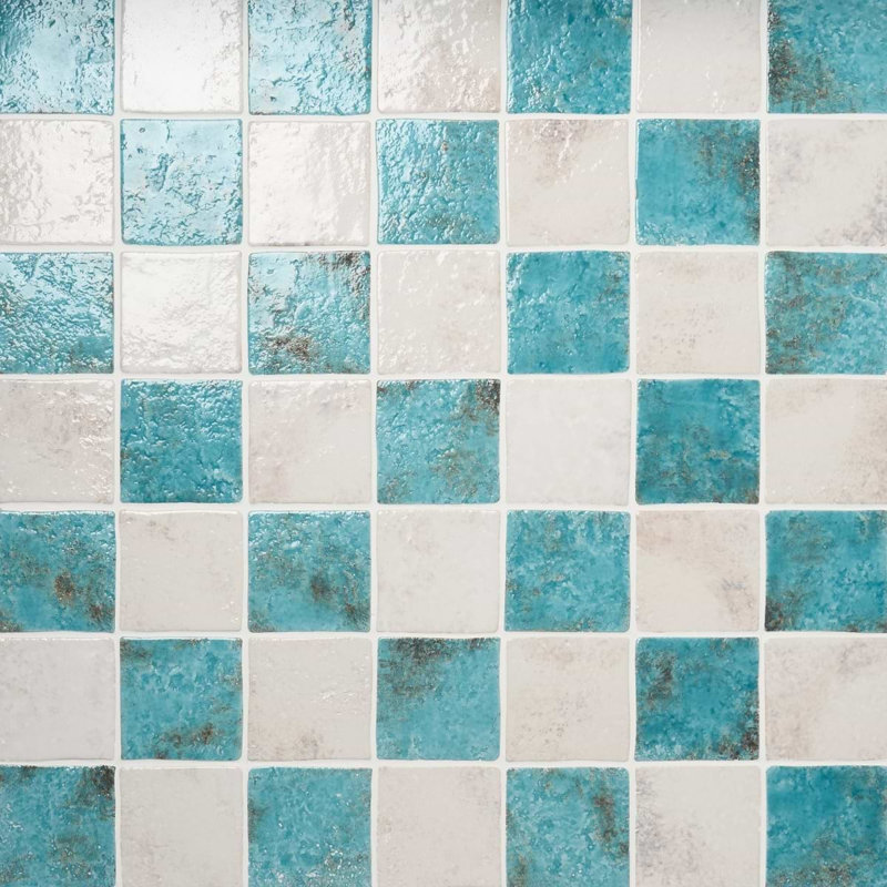 Greta 4.72 In. X 4.72 In. Glossy Textured Porcelain Floor And Wall Tile (8.96 Sq. Ft. / Case), Lagoon Blue