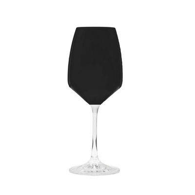 Ensemble de 6 verres à eau noirs avec tige transparente