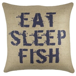 Eat Sleep Fish Throw Pillow