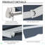 Auvent de patio rétractable avec abat-jour avec poignée à manivelle, tissu résistant à l'eau et aux rayons UV 280G / m² et cadre en aluminium pour terrasse, balcon, cour