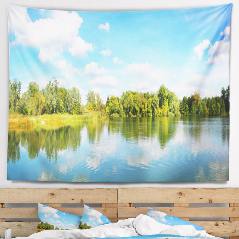 Tapisserie panorama landscap spring lake, H 50 po x l 60 po