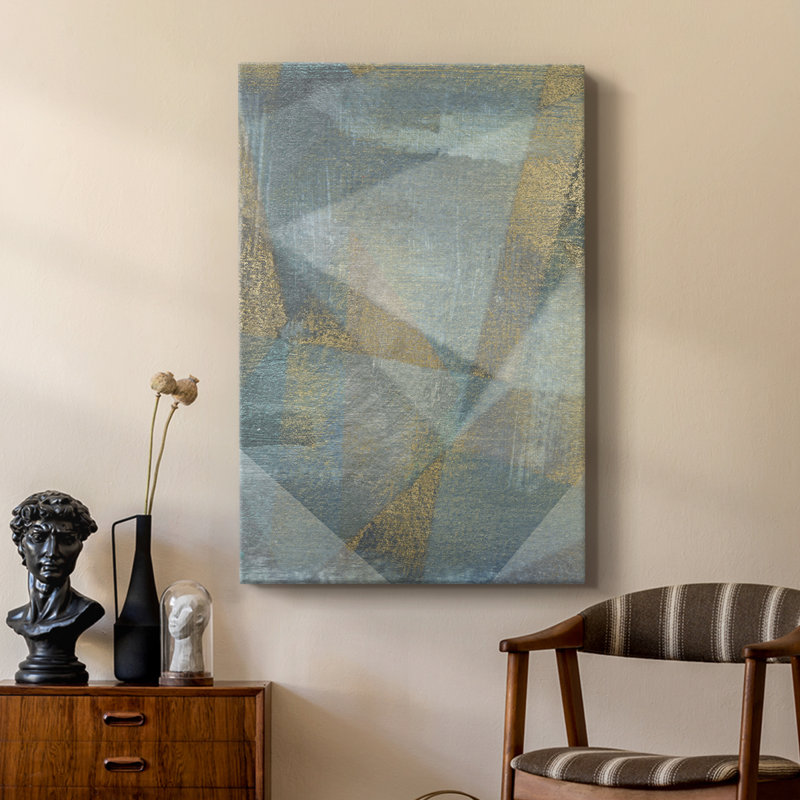 Geometric Facets II -Custom Wrapped Gallery Cavas, 18" H x 12" W