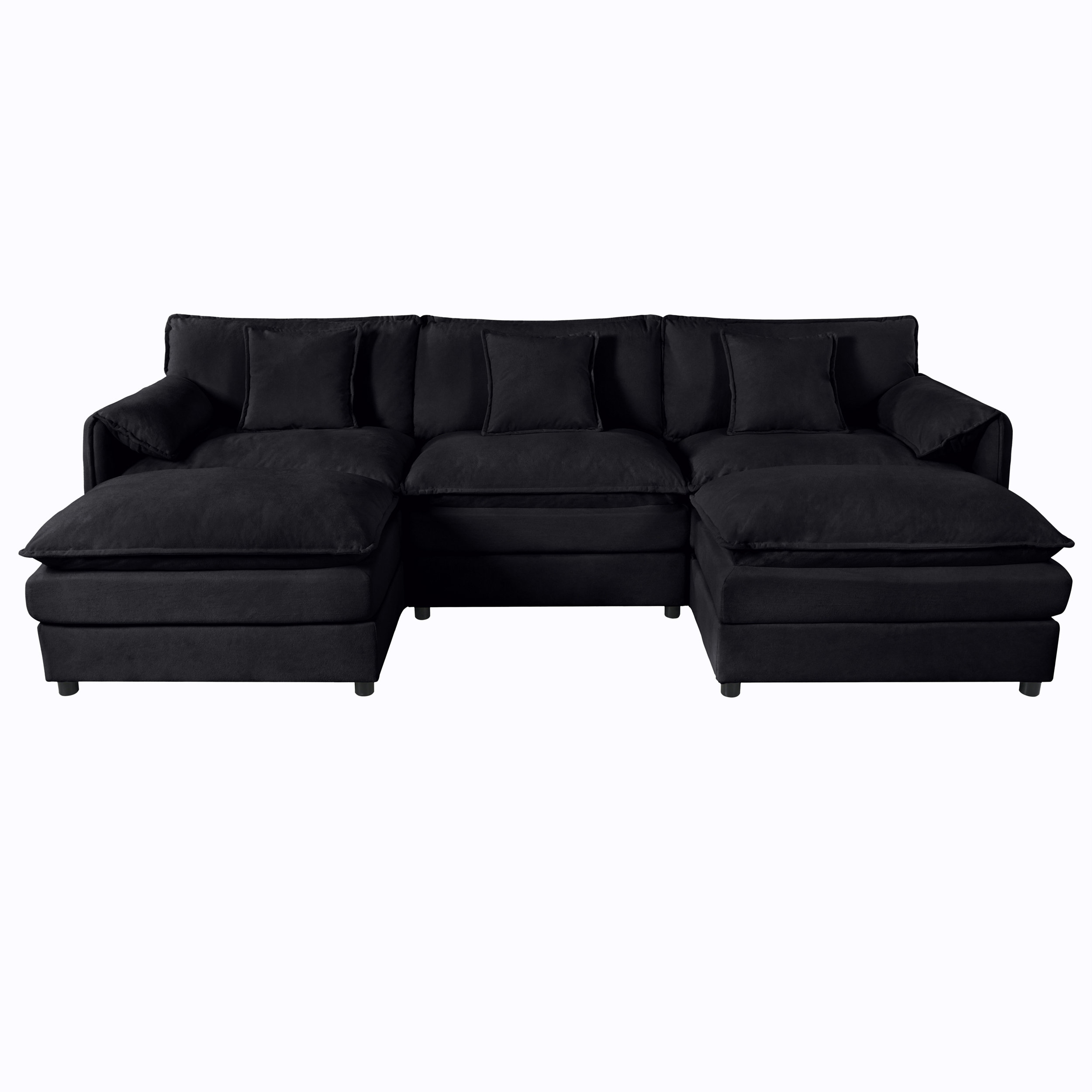 Wrought Studio Black Oversized Deep Seat U-Shaped Modular Sectional ...