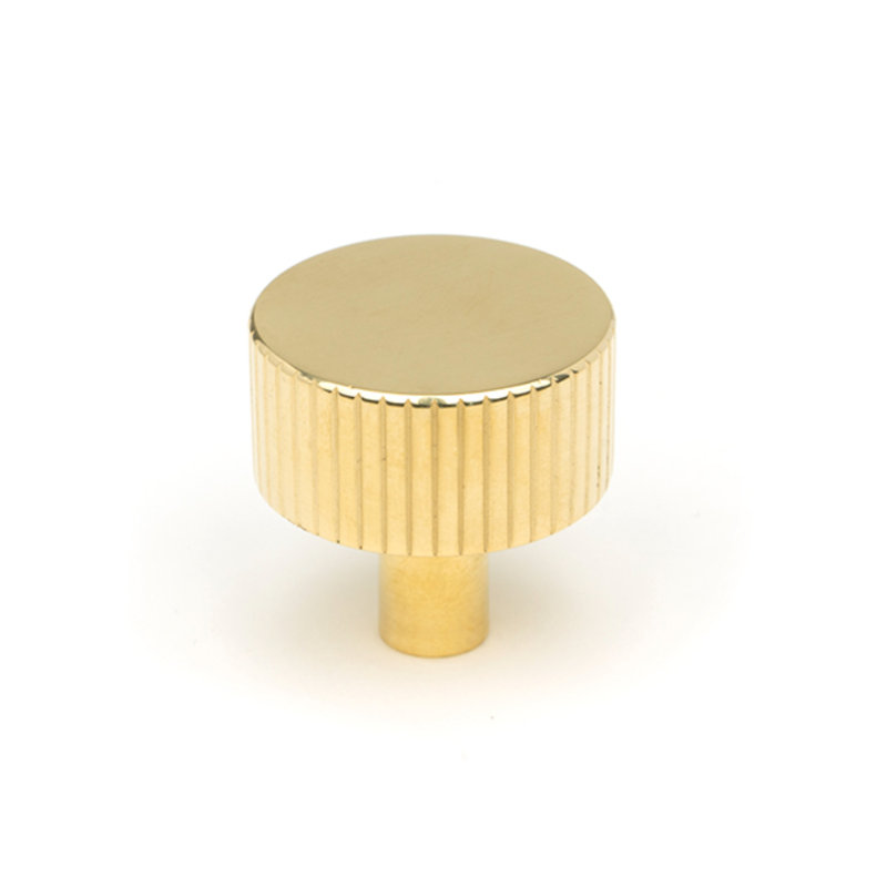 Round Knob, Polished Brass, 3 cm