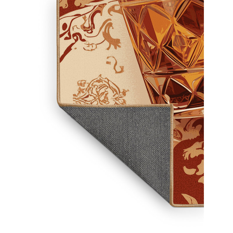 Tapis oriental doux et moelleux en verre de style whisky classique brun brun - reliure brun clair, 7 x 9