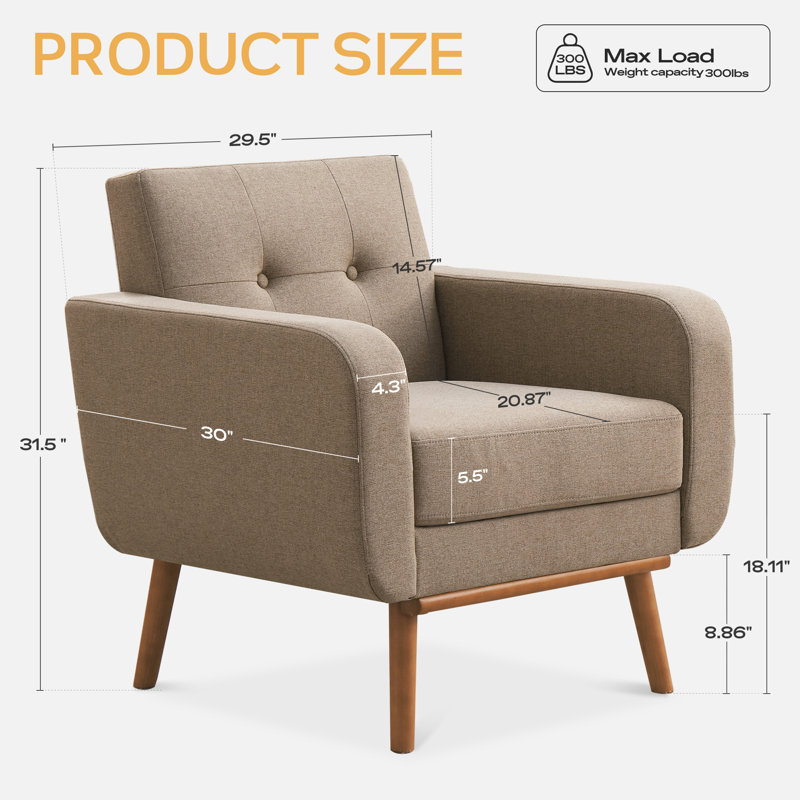 Fauteuil Analeah, Polyester brun