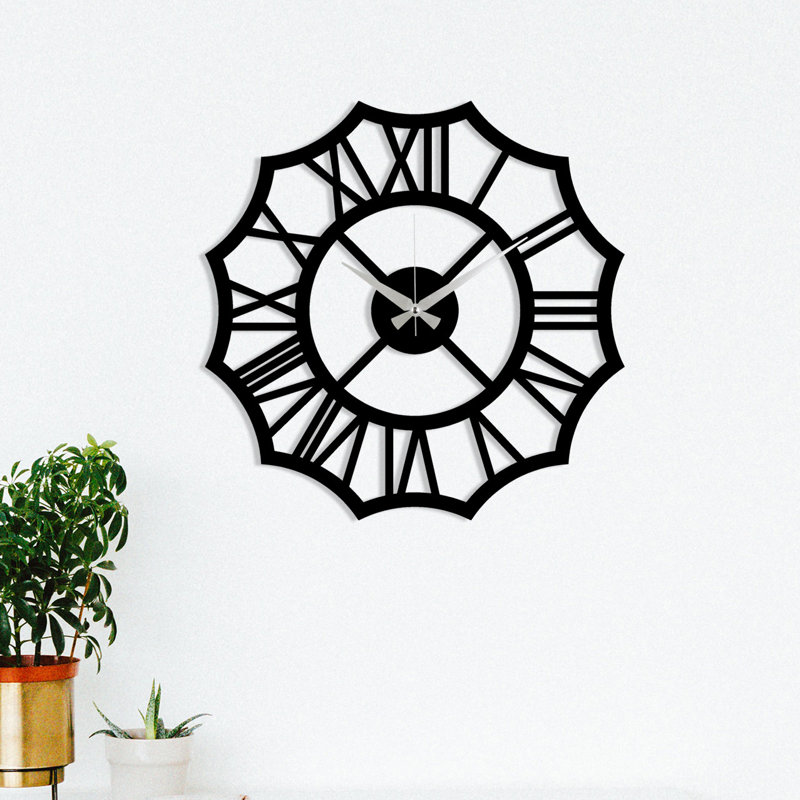 Merild Metal Wall Clock, Black