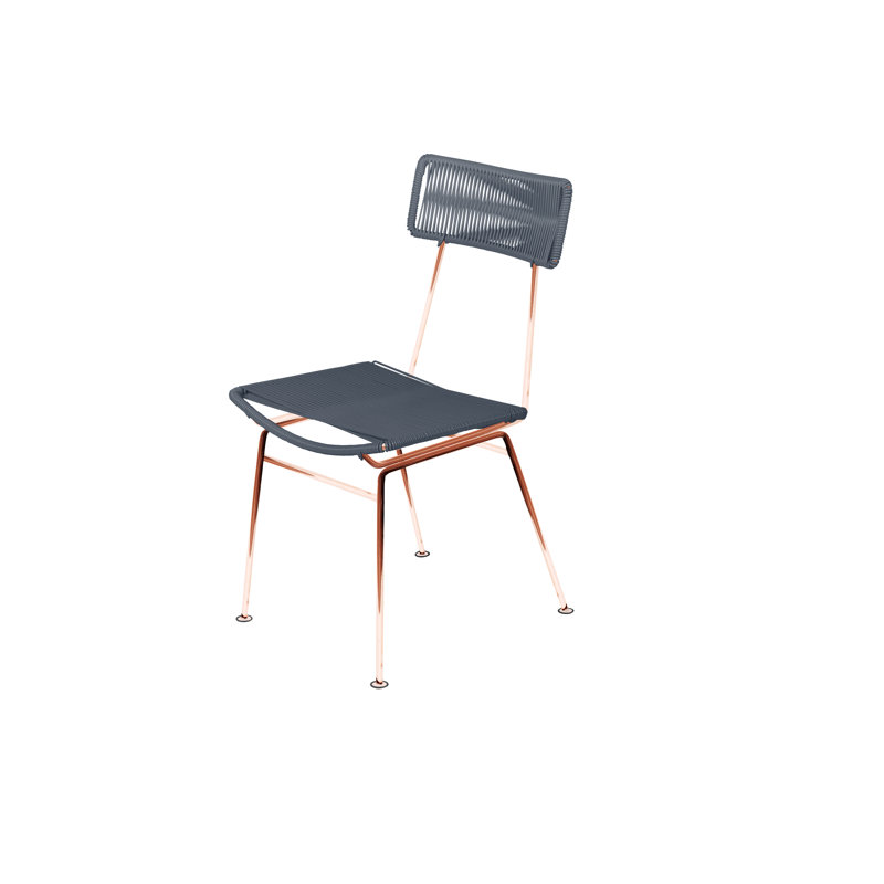 Chaise Hapi, Gris clair / cuivre