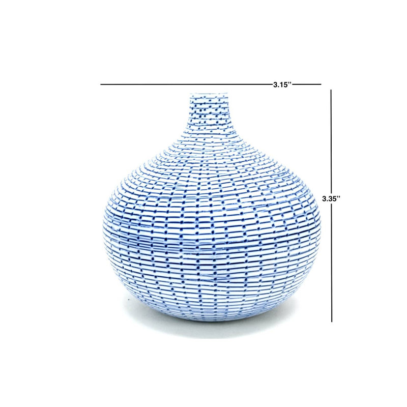 Anaaya Jar, Blue, 3.4" H x 3.2" W x 3.2" D