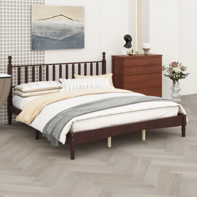 Minimalist Platform Bed With Organic Headboard Silhouette