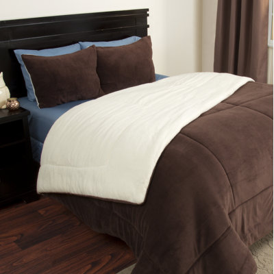 Sherpa Bedding Set - Fleece Bedspread with Pillow Shams Comforter Set - Warm, Cozy Bedding