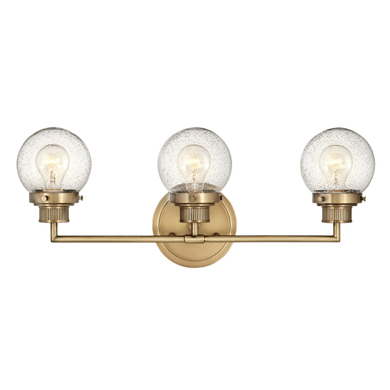 Poppy Bath 3-Light Vanity Light, Heritage Brass