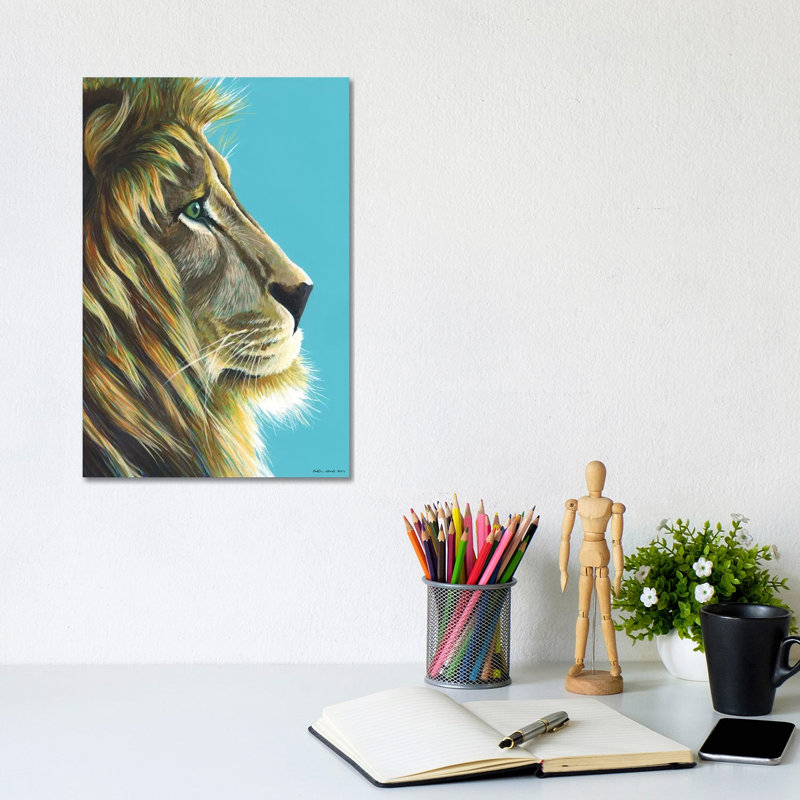 Lion King by Kirstin Wood - Wrapped Canvas Painting, 20.32 cm H x 30.48 cm W