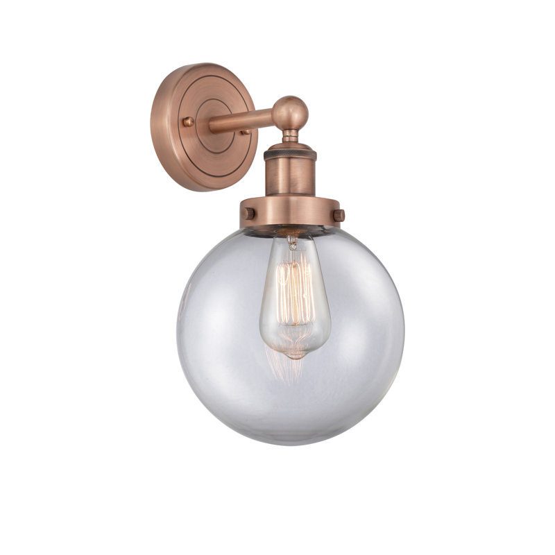 Chalkhill Armed Sconce, Clear, Antique Copper
