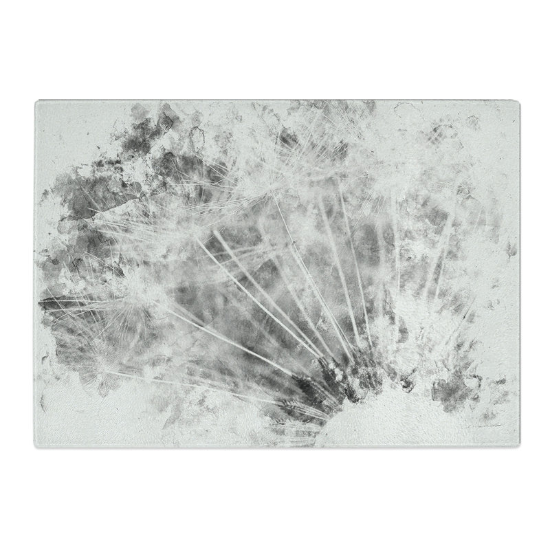 Tempered Glass Dandelion Seed Chopping Board, 28.5 cm x 39 cm