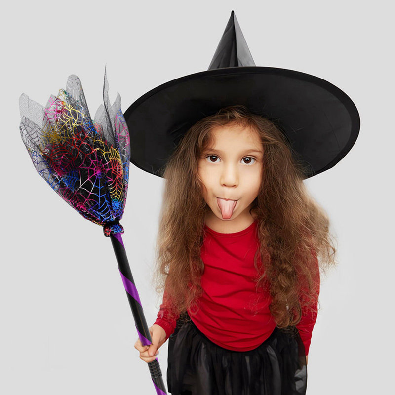JOYIN 55'' Witch Broom With Ribbons - Halloween Costume Prop & Decor For Kids