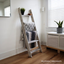 Distressed White Solid Wood Blanket Ladder 54"