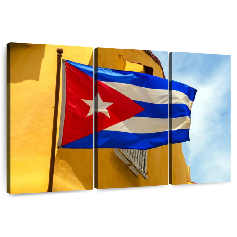 Borges Wavy Cuban Flag, 20" H x 33" W
