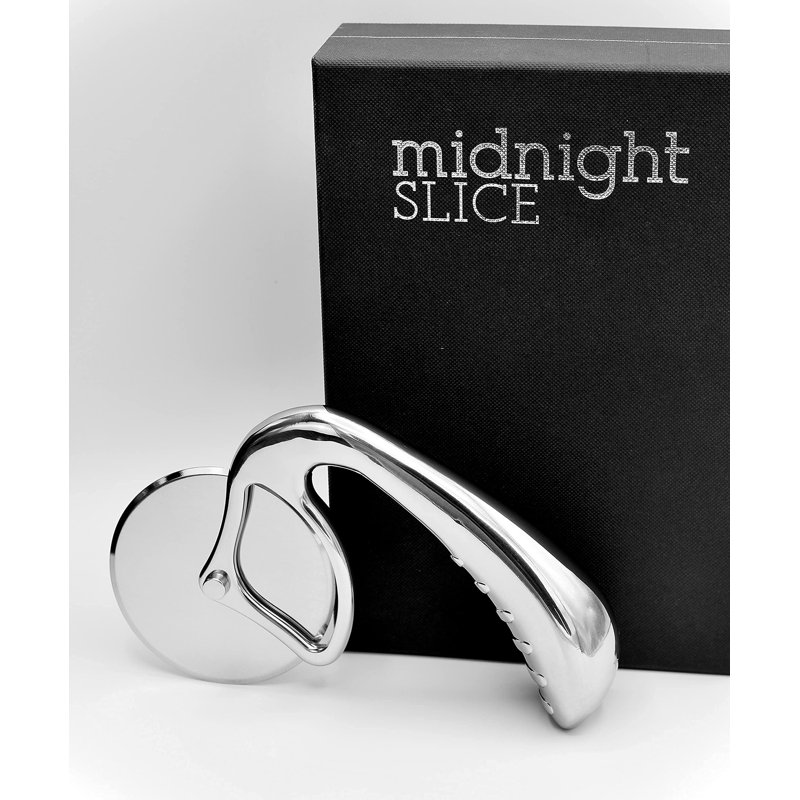 Ergonomic Stainless Steel Pizza Cutter Wheel with Curved Handle