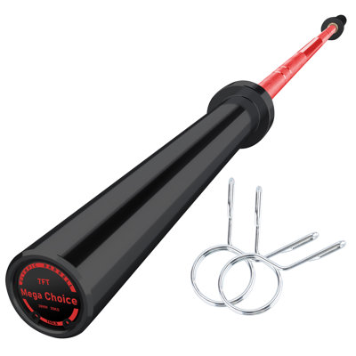 Heavy Duty 7FT International Games Barbell 45LB – 700LB Weight Capacity – Secure Knurled Grip – Compatible with 2" Plates – Ideal for Bench Press, Squats, Deadlifts, Powerlifting, Home Gym – Black+Red