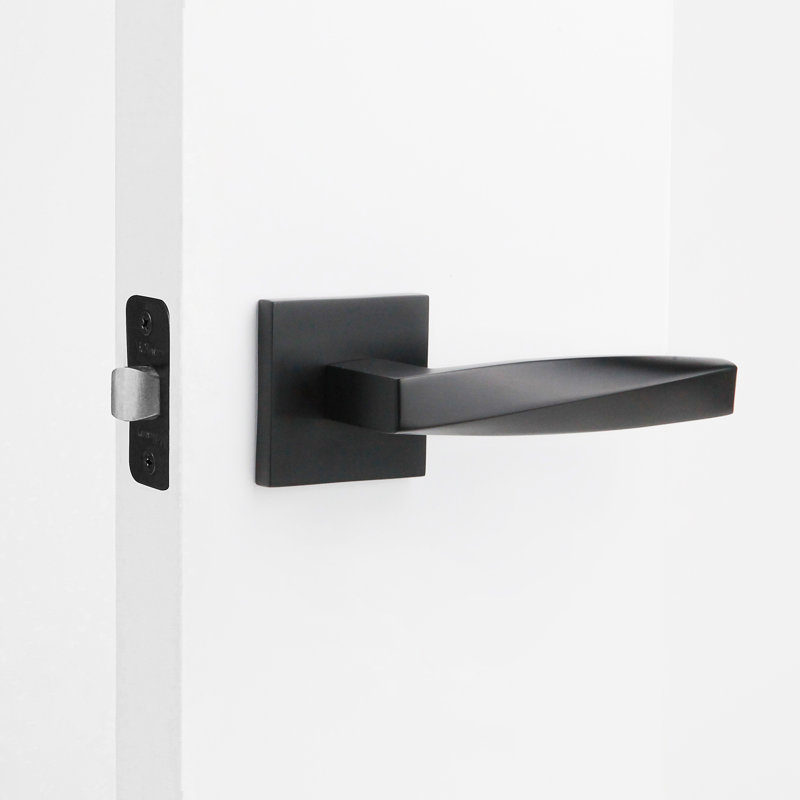 Poignée de porte Convex Matte Bed / Bath & Hall / Closet, Noir mat, Gauche, Intimité