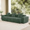 Streamlined Design Deep Seat Modular 3 Seat Boneless Sofa with French Edge Piping,No Assembly Required, Modern Modular 3-Seat Sofa Couch with Throw Pillows,Velvet Fabric Green