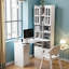 Bureau en L blanc 55 po + rehausse - 4 armoires, tiroir, tablettes ouvertes, 77 po de hauteur, conception d'angle 2-en-1, 132 lb, centre de commande de bureau à domicile-8422218-8422219