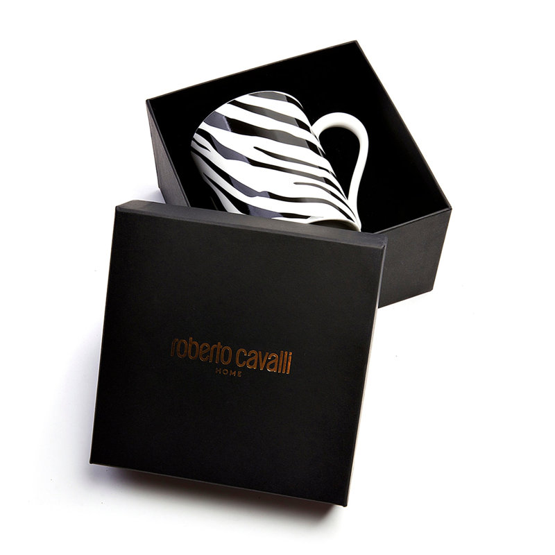 Mug Cup ZEBRAGE in Luxury Box diam. 2.5in, H 3.3in, cap. 12.5 oz
