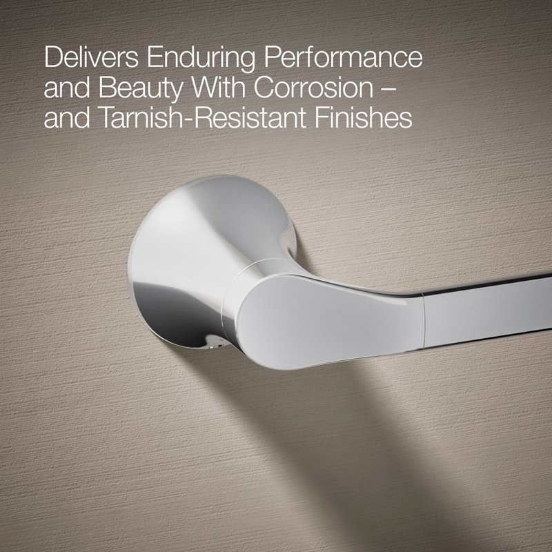 Simplice Wall Mounted Towel Bar, Polished Chrome