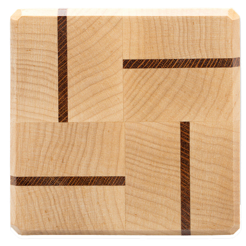 Maple and Lace Wood Coasters End Grain with Base